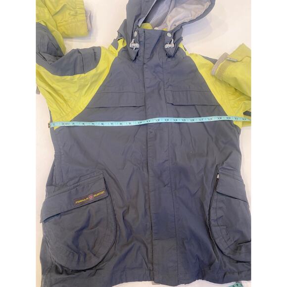 Burton Formula Gray Lime Green Snowboarding Jacket Sz M Fleece Lined Winter Warm - Picture 14 of 16